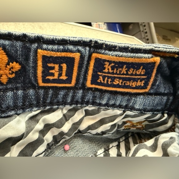 Men’s Rock Revival Dark Blue Straight Jeans - Picture 9 of 12